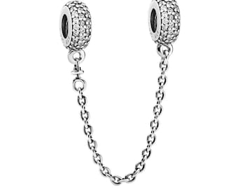 New Sparkling Pandora PAVE Inspiration Safety Chain For Charm Bracelet Easter Sale