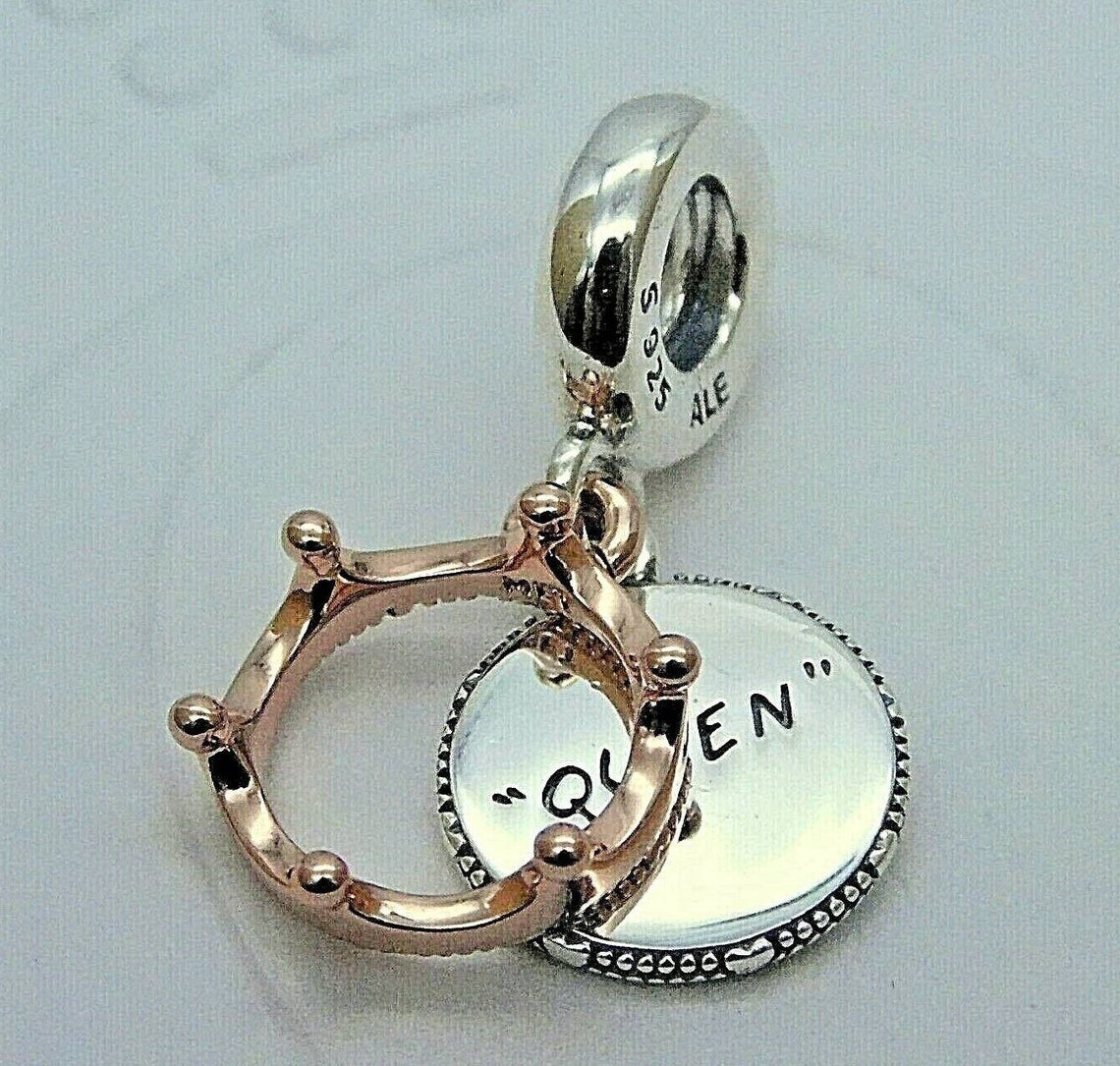 Queen & Regal Crown Dangle Charm Genuine Pandora Sterling Silver 14k ...