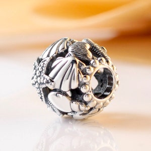 Pandora Sterling Silver Openwork Starfish, Shells & Hearts Charm Sea World