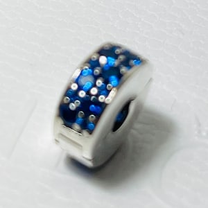 Pandora Clear Blue Sparkling Clip Charm - Etsy
