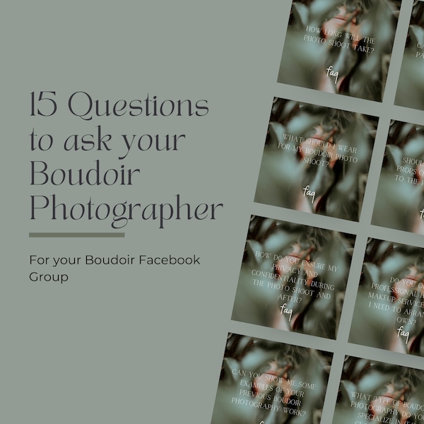 15 Questions to ask your photographer - Boudoir Group Content