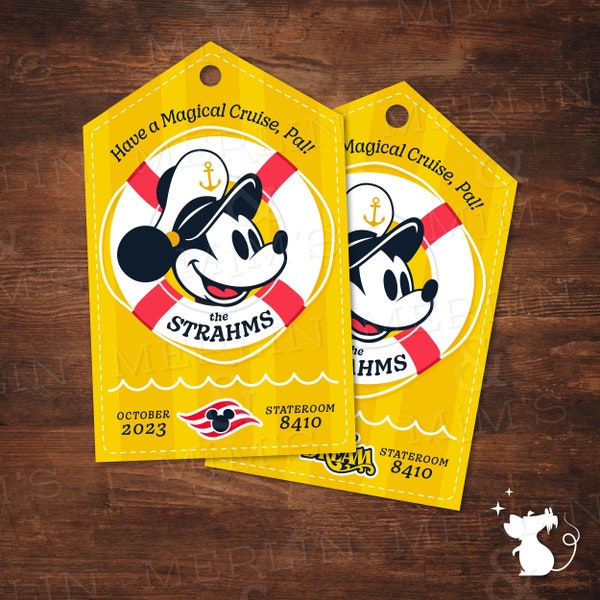 Captain Mickey "Pal" | Cruise Fish Extender / Pixie Dust Gift Tag | Digital Download