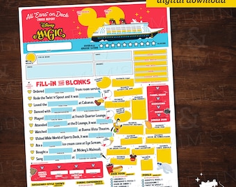 Disney Magic All "Ears" on Deck Report | Printable Cruise Report | Disney Cruise Checklist | Cruise Memory Page
