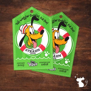 Pluto &quot;Tail-Waggin&#39; Goodies&quot; | Cruise Fish Extender / Pixie Dust Gift Tag | Digital Download