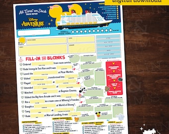 Disney Adventure All "Ears" on Deck Report | Printable Cruise Report | Disney Cruise Checklist | Cruise Memory Page