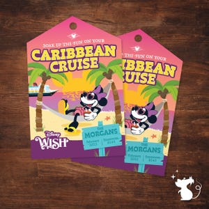 Minnie &quot;Soak up the Fun in the Caribbean&quot; | Cruise Fish Extender / Pixie Dust Gift Tag | Digital Download