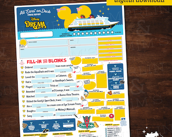 Disney Dream All "Ears" on Deck Report | Printable Cruise Report | Disney Cruise Checklist | Cruise Memory Page