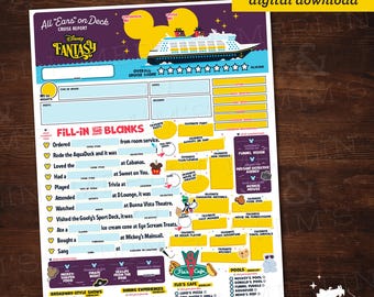 Disney Fantasy All "Ears" on Deck Report | Printable Cruise Report | Disney Cruise Checklist | Cruise Memory Page