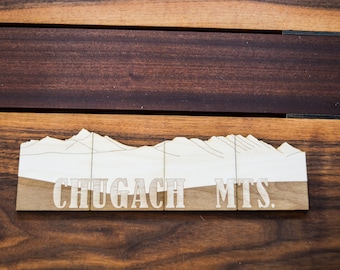 Mountain Range Wooden Coasters Set of 4