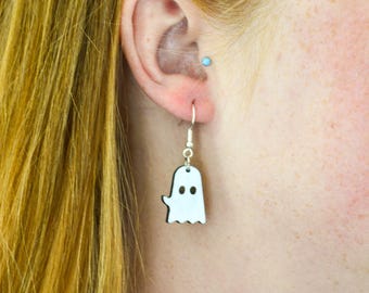 Ghost Wooden Earrings