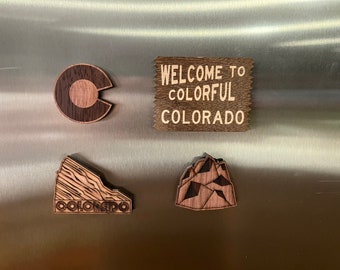 Colorado Themed Wooden Fridge Magnets