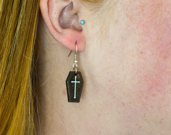 Coffin Wooden Earrings