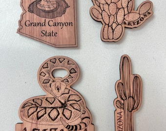 Arizona Themed Wooden Fridge Magnets