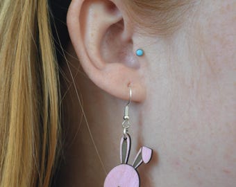 Bunny Wooden Earrings (6 Colors)