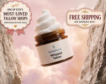 Unscented Organic Whipped Tallow Face and Body Moisturizer: Grass-Fed