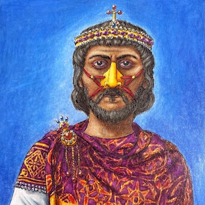 Justinian II, Byzantine Emperor (Portrait Miniature)