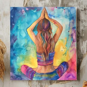 Yoga Framed Wall Art Energy Work Spiritual Canvas Wall Art Print, Yoga Lover Gifts, Yoga Art, Meditation Printable Wall Art