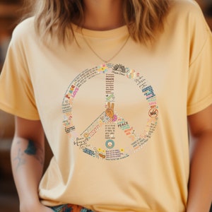 Peace Sign Hippie Groovy Tshirt Clothes Tee Shirt Gift, Peace T-shirt Clothing, Hippie Peace Shirt, Festival Shirt, Boho Bohemian Shirt