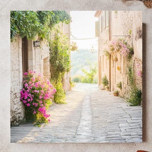Italian Summer Wall Art, Europe Travel Poster Print, Framed Mediterranean Canvas, Sunlit Italian Framed Art for Home Decor, Beach House Art