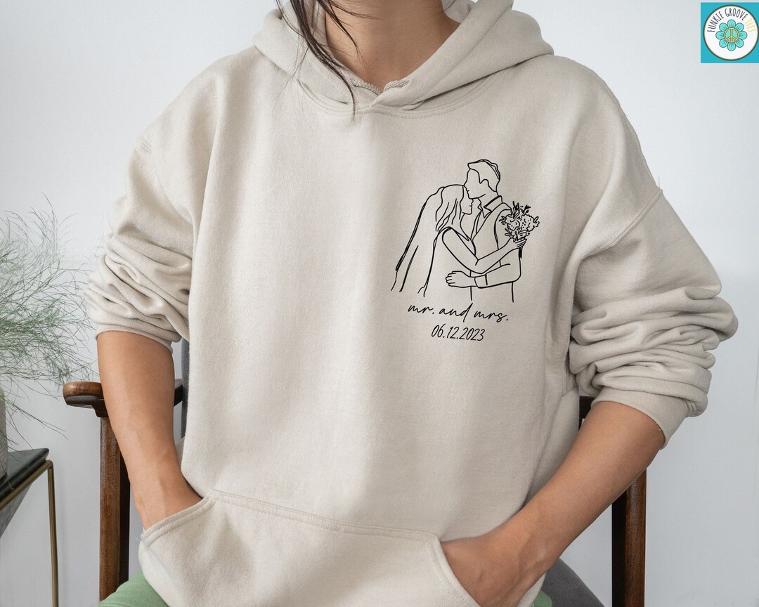 Custom Wedding Photo Hoodie Line Art Sweatshirt Line Art - Etsy