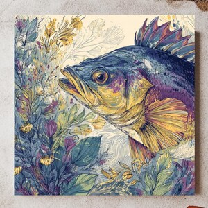 Fish Wall Art Canvas, Framed Fish Canvas, Nautical Decor, Sea Life Wall Art, Ocean Fish Print, Coastal Home Decor, Beach House Wall Art
