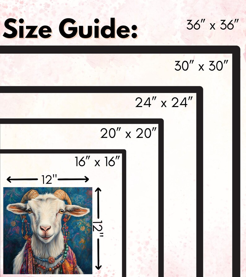 Whimsical Goat Decor, Boho Goat Wall Art, Bohemian Animal Painting