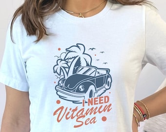 Camiseta Vitamin Sea, estilo playero, 100% algodón