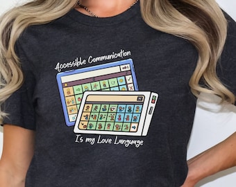 Accessoires Kommunikation T-Shirt: Geschwärzter Lehrer, AAC, Autismus Bewusstsein