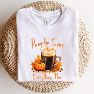 Pumpkin Spice Everything Nice T-Shirt, Autumn Vibes Shirt, Fall Pumpkin Shirt, Pumpkin Spice T-Shirt, Cute Fall Shirt, Thanksgiving Tee Gift