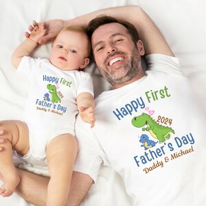 Happy First Fathers Day Shirt, Dad And Son Matching Shirts, Custom Dad Shirt With Kids Names, Happy Fathers Day Shirt, 1st Time Dad Gift
