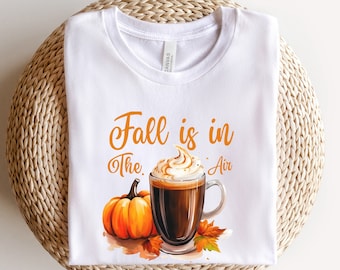 Camiseta de café con leche y especias de calabaza: Camiseta para amantes del café de otoño