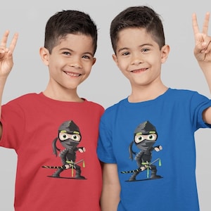 Ninja T-Shirt für Kinder, Ninja Krieger T-Shirt, Ninja Grafik-Shirt, Samurai Shirt, Ninja Liebhaber Geschenk, Ninja Meister Shirt, Martial Arts T-Shirt