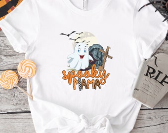 Spooky Mama T-Shirt: Halloween Ghost Mom Tee