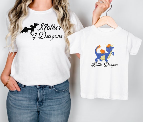 Mother Of Dragons T-Shirt With Dragon Silhouette Mother Of Dragons T-Shirt With Dragon Silhouette