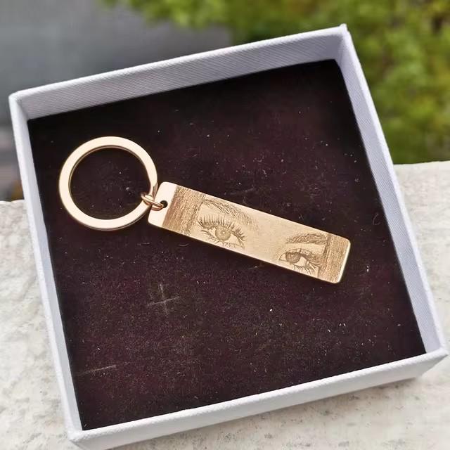 Porte-clés Photo Yeux Personnalisés, Yeux Gravés, Photo De Couple, Bijoux Cadeaux Pour Amoureux
