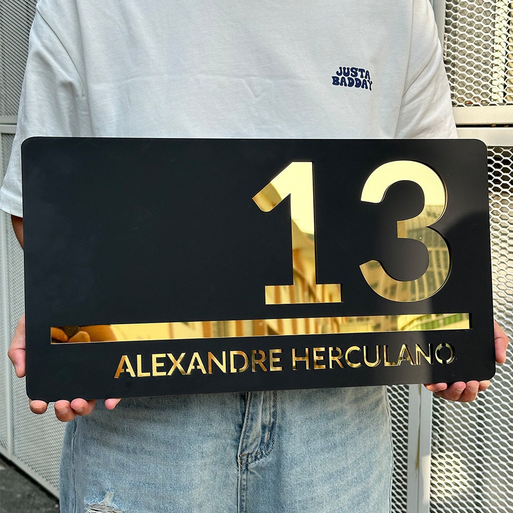 Insegna Moderna Per Casa, Targa Con Indirizzo, Insegna In Metallo Personalizzata, Targa Per Esterni, Targa Con Numero Civico, Targa Personalizzata Per Casa, Insegna Con Indirizzo In Metallo - Italia - Foto 2