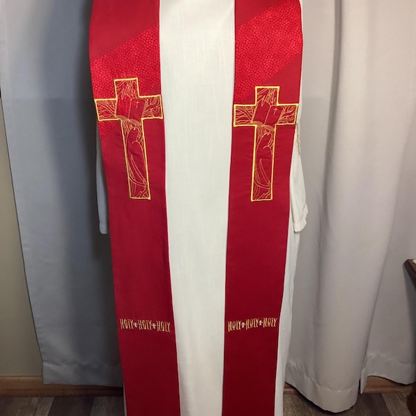 Étole rouge pour clergé