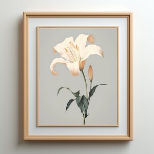 Printable Flower Painting, Lily Wall Art, Floral Wall Decor, Home Decor, Room Decor, Instant Digital Download Art for Living Room & Office