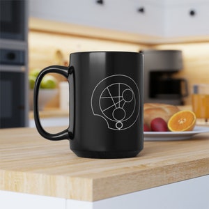 Mum in Gallifreyan inspired writing on Black Mug, 15oz