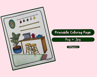 Coffee Bar Coloring Page | KsPaperCo