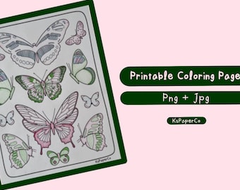 Butterfly Collage Coloring Page | KsPaperCo
