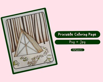 A-Frame House Coloring Page | KsPaperCo