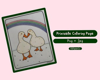 Cute Ducks Coloring Page | KsPaperCo