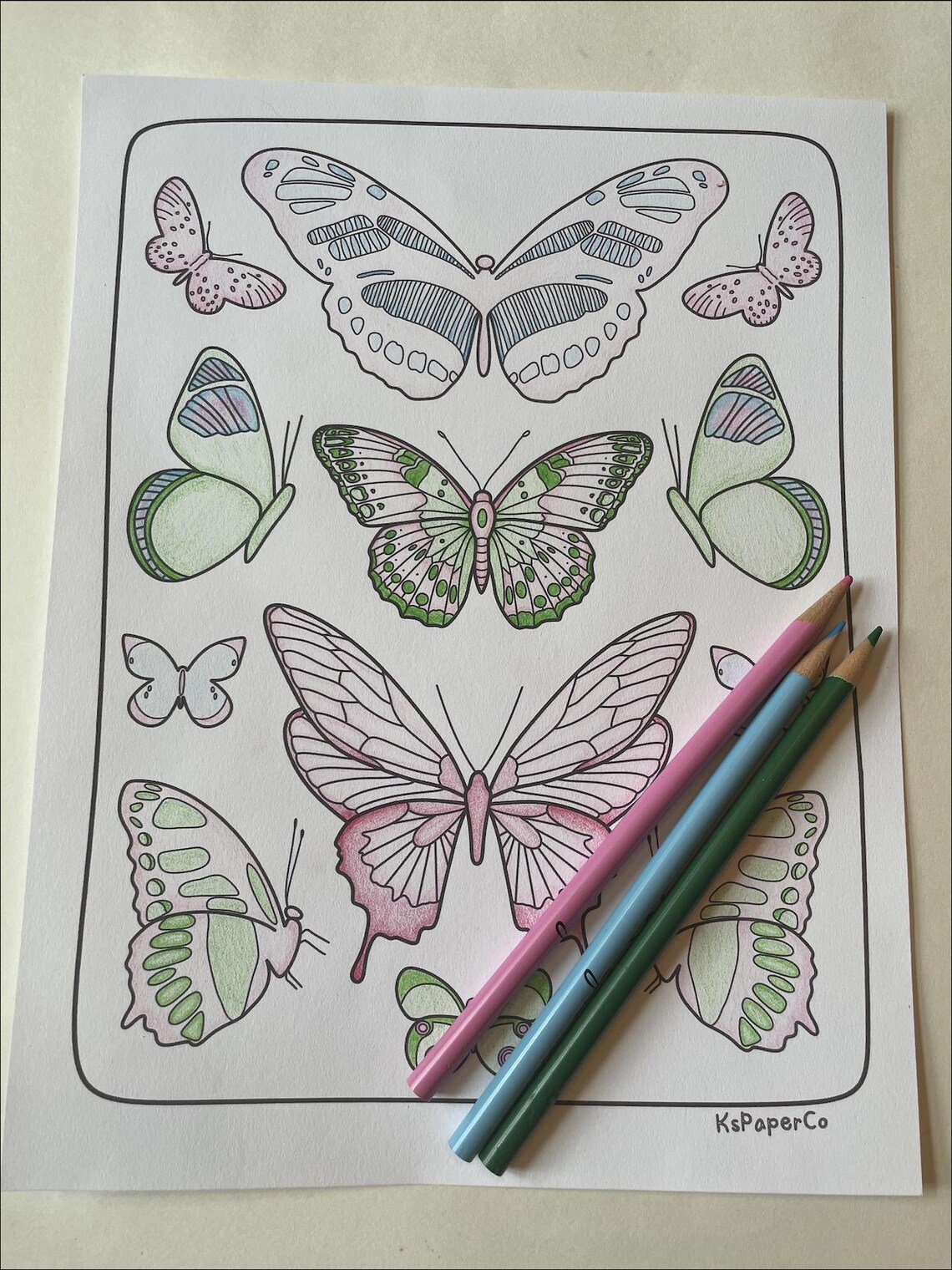 Butterfly Collage Coloring Page | Kspaperco - Etsy