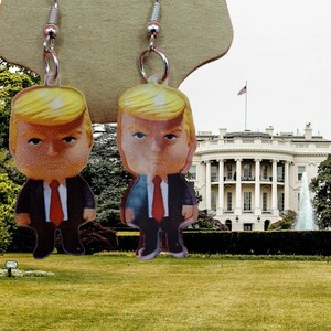 Cartoon Trump Earrings, Baby Trump Earrings, Simpsons-Style Trump Earrings, Angry Trump Earrings, MAGA, President Trump, Republican, GOP