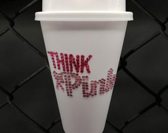 Bicchiere da 40 once per la sensibilizzazione sul cancro al seno, bottiglia d'acqua Pink Ribbon Survivor, bicchiere personalizzato con nome - Italia