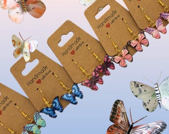 Butterfly Dangle Earrings, Colorful Butterfly Earrings, Spring Butterfly Earrings, Butterfly Lover Earrings, Butterfly Collector Earrings