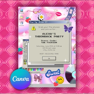 Invitation à une fête nostalgique de l'an 2000 | Thème années 2000 | Modèle numérique