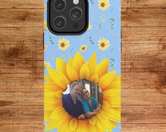Personalized Sunflower iPhone Case - Customized with Photo - Custom Tough Phone Case