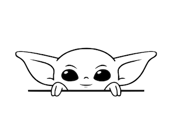 Calcomanía de GROGU MANDALORIAN - Lindo Baby Yoda - Varios colores y tamaños - Para auto, computadora portátil, teléfono, ventana, espejo, taza, taza y vaso